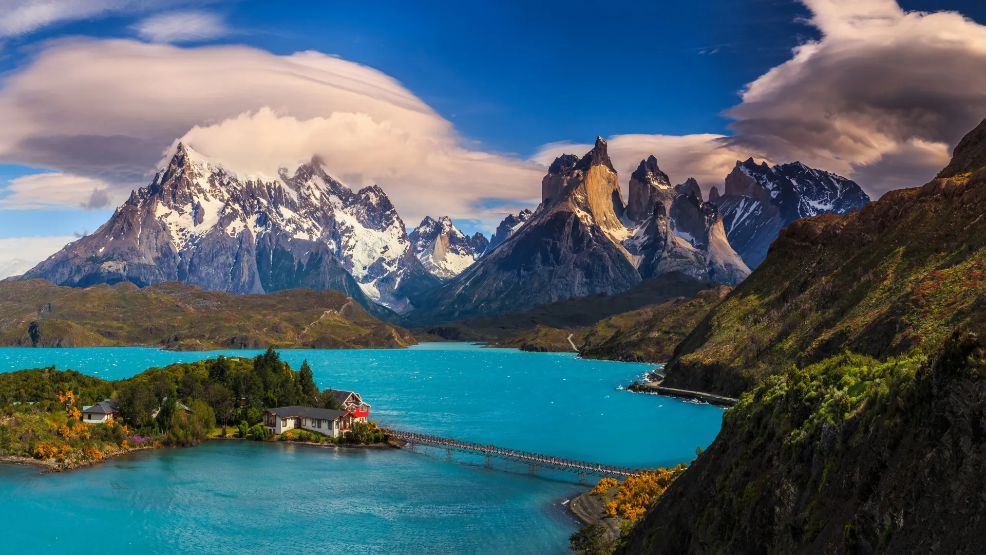 自然 风景 山脉 全景 智利 巴塔哥尼亚 湖泊 托雷斯德尔潘恩国家公园 电脑壁纸 8K壁纸