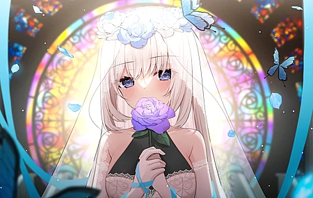 动画 动画女孩 插图  婚纱 电脑壁纸 4K壁纸