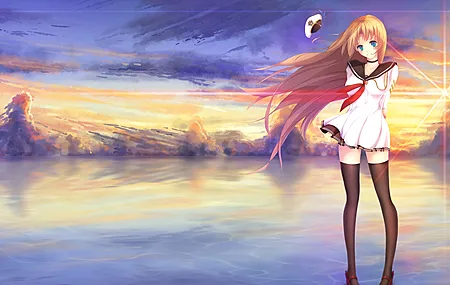 动感 动感女孩 长发 日落  电脑壁纸 4K壁纸