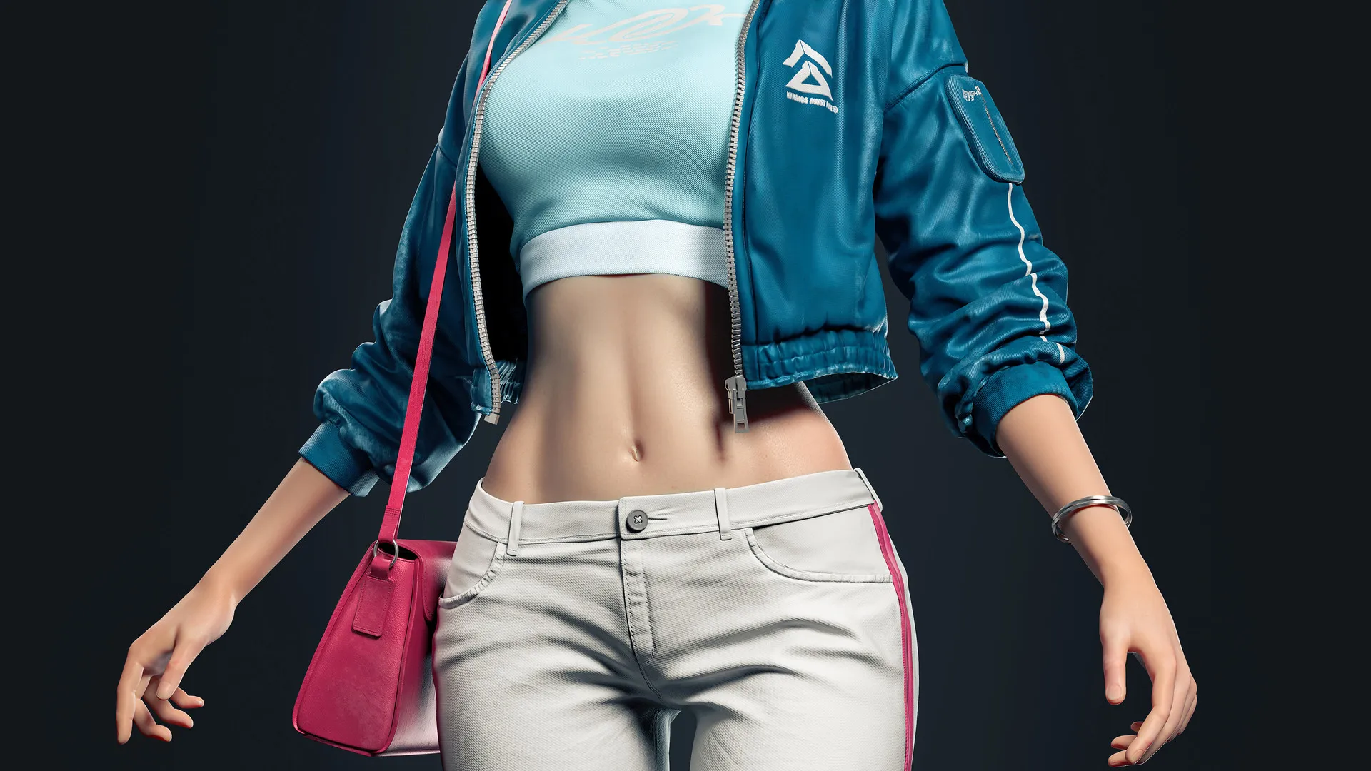 慈方艺 女人 蓝发 长发 站立人像展示 帽子 手机壁纸 4K壁纸