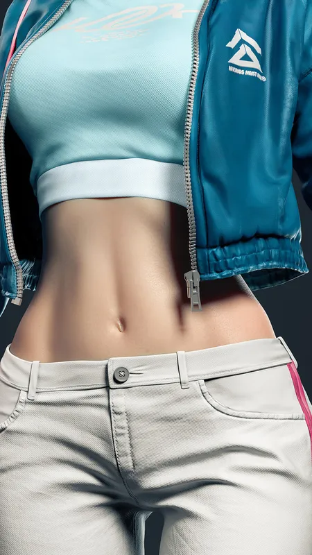 慈方艺 女人 蓝发 长发 站立人像展示 帽子 手机壁纸 4K壁纸