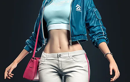 慈方艺 女人 蓝发 长发 站立人像展示 帽子 手机壁纸 4K壁纸