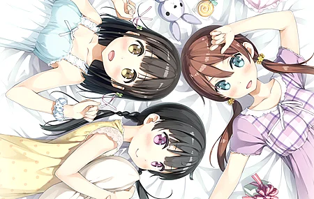 动漫女孩 花坂裕 森原夏树 青岛茂 顶视 连衣裙 夏装  电脑壁纸 4K壁纸