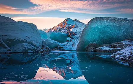 自然 风景 冰 反射 山 雪  电脑壁纸 4K壁纸
