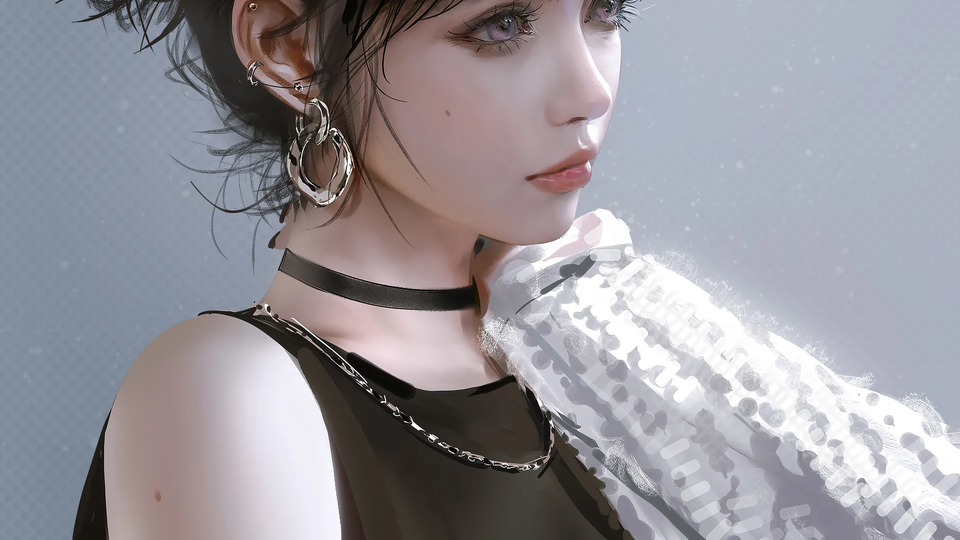  动漫 动漫女孩 耳环 手机壁纸 4K壁纸