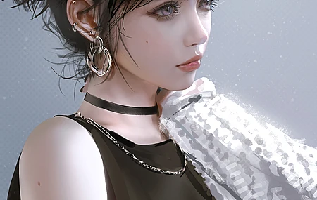  动漫 动漫女孩 耳环 手机壁纸 4K壁纸