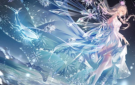 金发女郎 纯帕库卡伦 动漫女孩 连衣裙 高跟鞋  电脑壁纸 4K壁纸