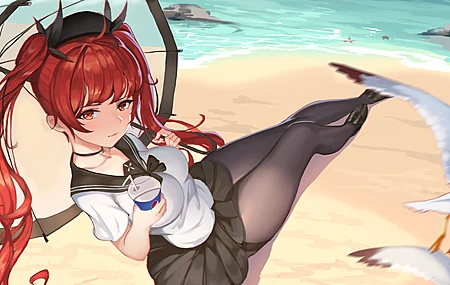 动漫 动漫女孩 海滩 裙子 校服 电脑壁纸 4K壁纸