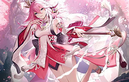 原神 粉色头发  动漫女孩  电脑壁纸 4K壁纸