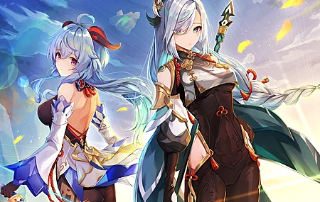 蓝头发 感宇 原神 深和  蓝色 银发 电脑壁纸 4K壁纸