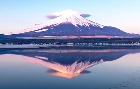 富士山 湖 云  电脑壁纸 4K壁纸