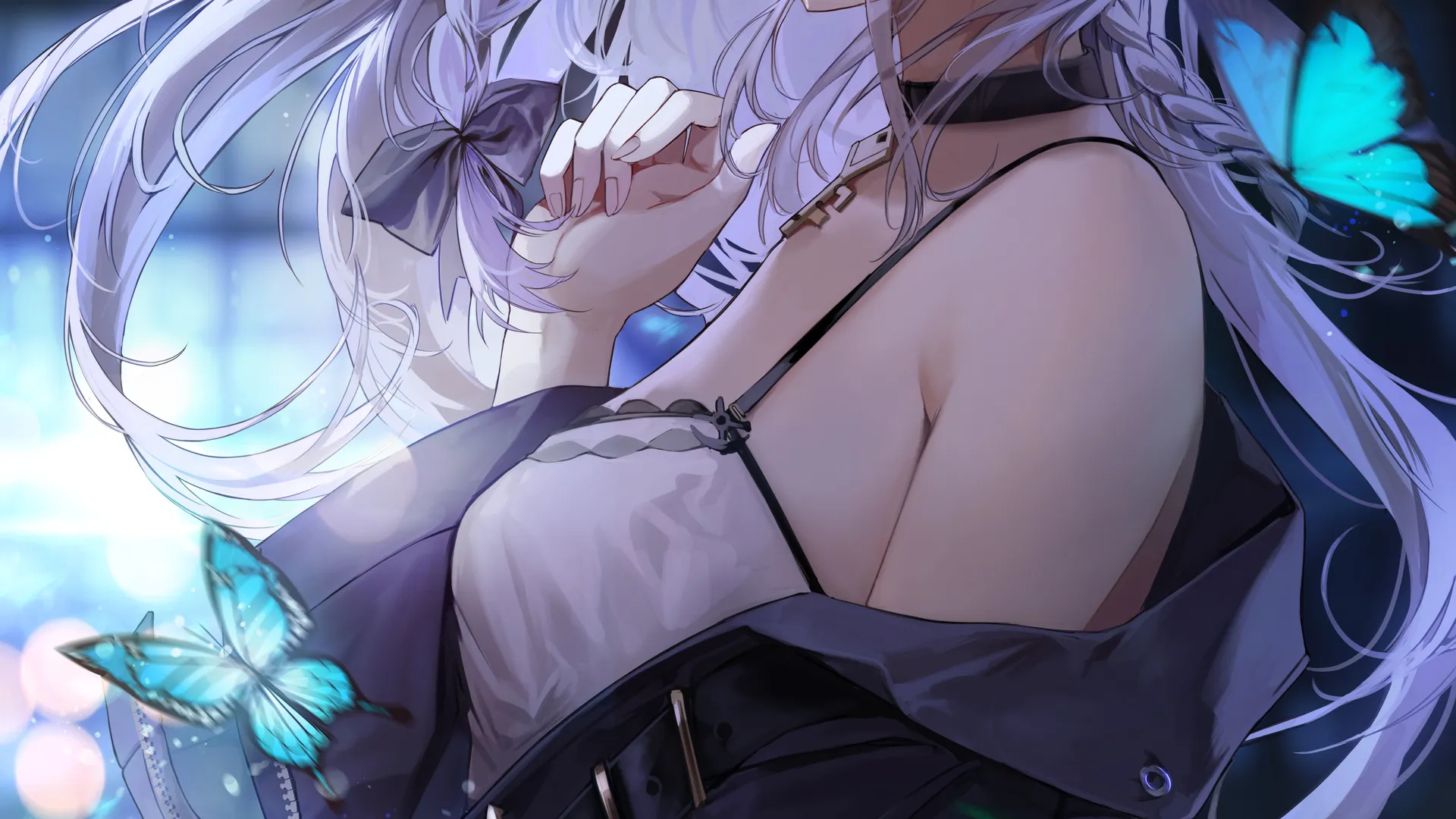 辫子 动漫 动漫女孩 蝴蝶 手机壁纸 4K壁纸