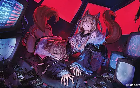 微笑 弯腰 英语 虚拟 动漫女孩 电视 水印 衣领  电脑壁纸 4K壁纸