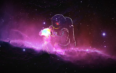 宇航员 宇宙 星云 恒星 水母 太空  电脑壁纸 4K壁纸