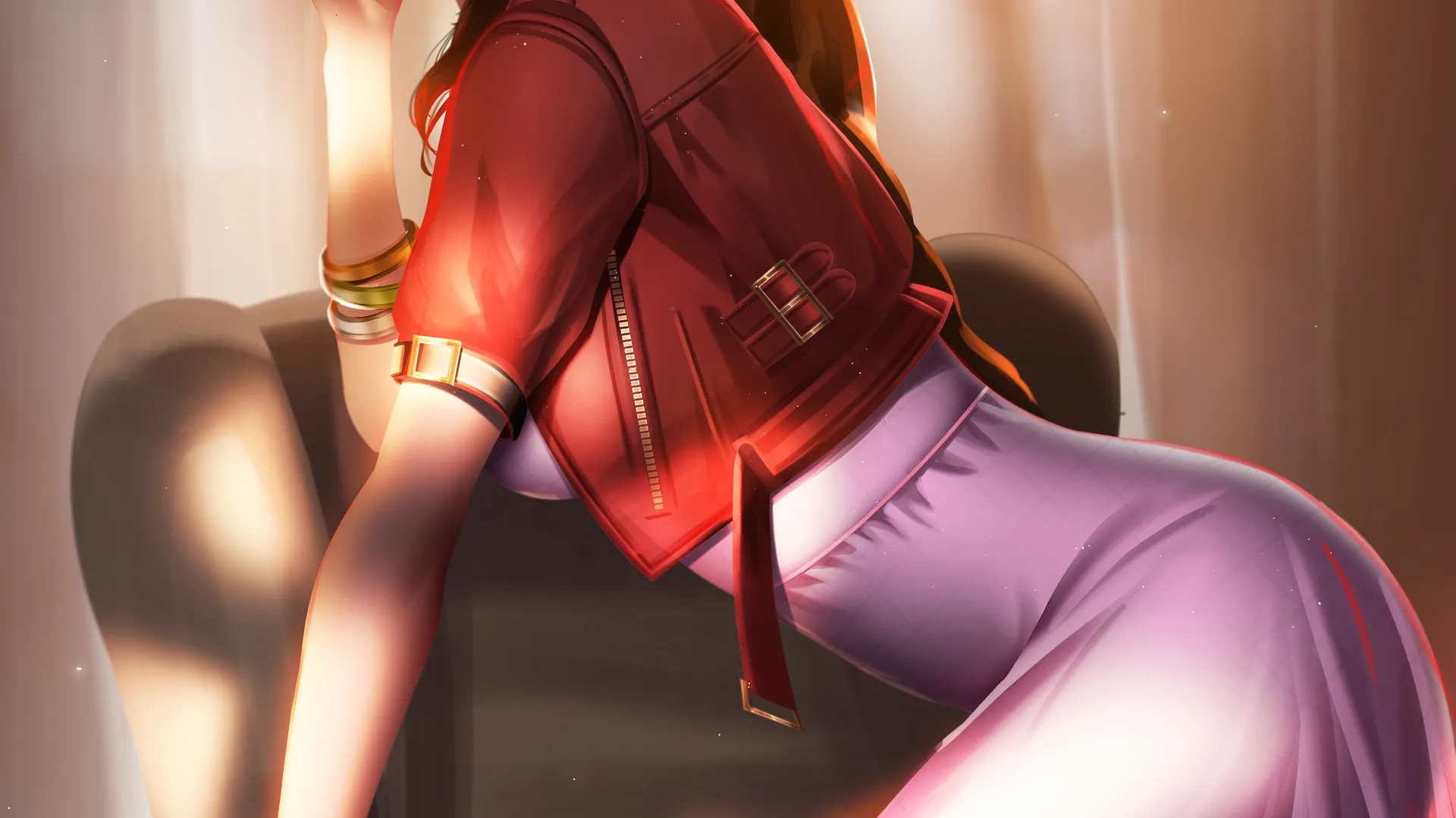 游戏CG角色 黑发 马尾辫 长发 侧面 手机壁纸 4K壁纸