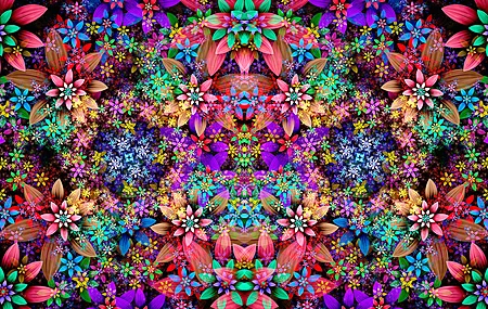 抽象 花 叶 镜像 对称  电脑壁纸 4K壁纸