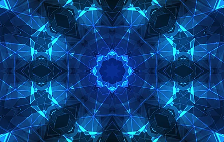 抽象 万花筒 蓝色背景  电脑壁纸 4K壁纸