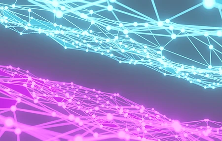  抽象 AI艺术 霓虹灯 线条 粉色 青色  电脑壁纸 4K壁纸