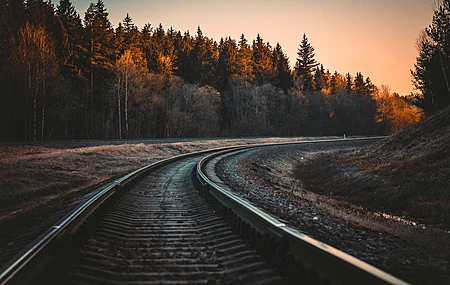 自然 树木 田野 铁路 瀑布 铁路  电脑壁纸 4K壁纸