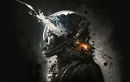 女性 宇航员 饱和 人工智能艺术 宇航服 电脑壁纸 4K壁纸