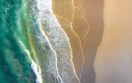 风景 鸟瞰 大海 海浪 海滩 电脑壁纸 4K壁纸