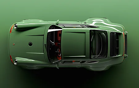 保时捷 顶视图 汽车 车辆 绿色汽车 电脑壁纸 4K壁纸