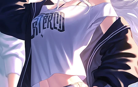 动漫女孩 动漫 帽子 短裤 艺术 手机壁纸 4K壁纸