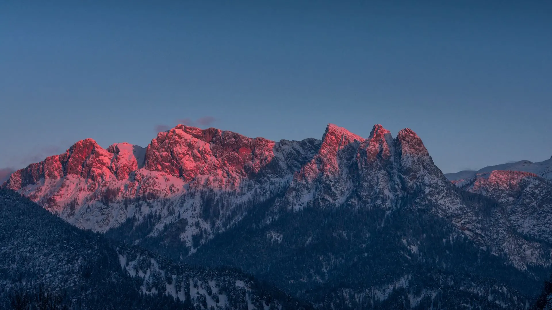 自然 风景 山脉 冬天 悬崖 日落 电脑壁纸 4K壁纸