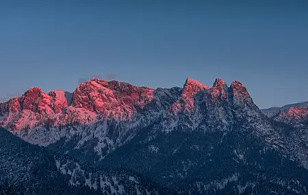 自然 风景 山脉 冬天 悬崖 日落 电脑壁纸 4K壁纸