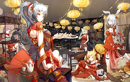 动漫 动漫女孩 猫耳 连衣裙 电脑壁纸 4K壁纸