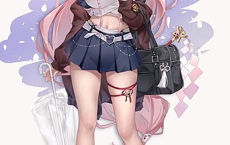 原神 粉色头发 动漫 动漫女孩 原神 紫色眼睛 雨伞  手机壁纸 4K壁纸