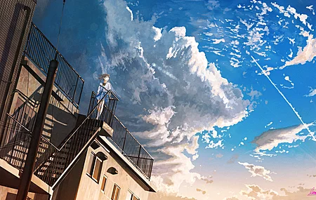 动漫 动漫女孩 天空  电脑壁纸 4K壁纸