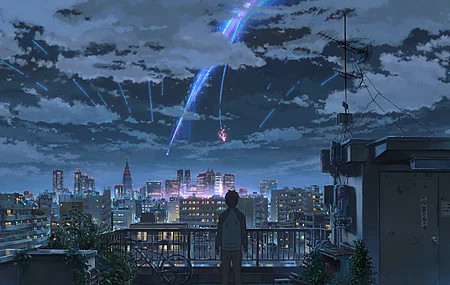 动漫 夜空 男孩 电脑壁纸 4K壁纸