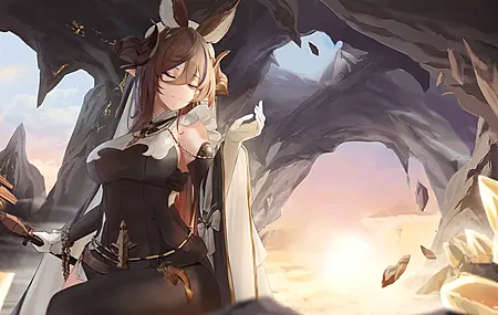 黑发 动漫 动漫女孩 兽耳 电脑壁纸 4K壁纸