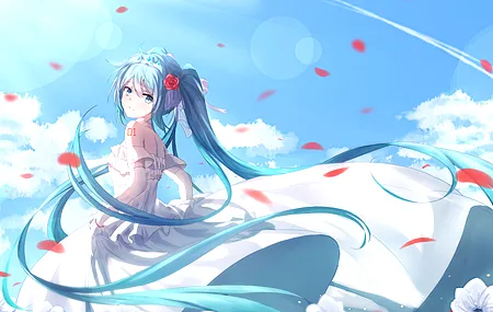 长发 蓝头发 蓝眼睛 动漫 动漫女孩 小提琴 电脑壁纸 4K壁纸