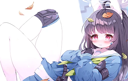 红眼睛 深色头发 长发 女学生 蔚蓝档案 动漫女孩 电脑壁纸 4K壁纸