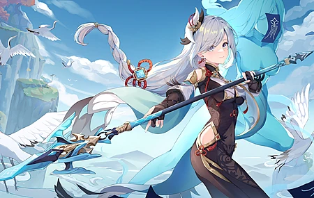 原神 动漫女孩 仙鹤 电脑壁纸 4K壁纸