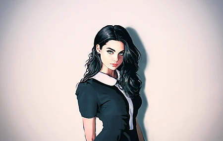 女人 脸 长发 数码艺术 绘画 特写 简单背景 逼真 数码绘画 耳环  电脑壁纸 4K壁纸