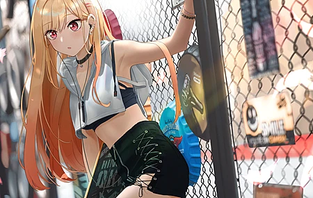 金发 长发 红眼睛 玩偶 动漫女孩 动漫  电脑壁纸 4K壁纸