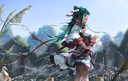 女人 奇幻女孩 AI艺术 奇幻艺术 水 模糊 五行雾山 电脑壁纸 8K壁纸