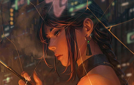 女人 脸 马尾辫 辫子 长发 原创人物 特写  电脑壁纸 4K壁纸