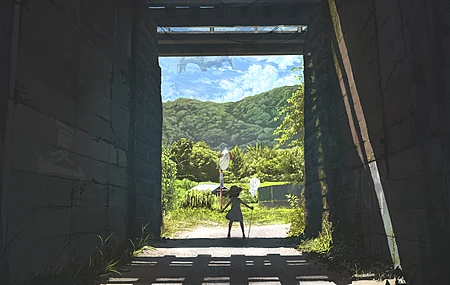 儿童 草帽 衣服 山 桥  电脑壁纸 4K壁纸