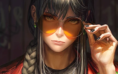 长发 妇女 辫子 彩绘指甲 太阳镜 耳环  电脑壁纸 4K壁纸