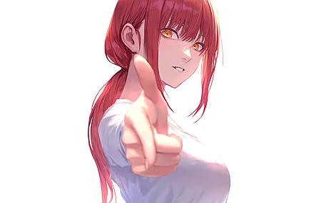 红发 指指点点 动漫 动漫女孩  电脑壁纸 4K壁纸