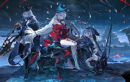 长发 武士 动漫女孩 帽子 武器 手套  电脑壁纸 4K壁纸