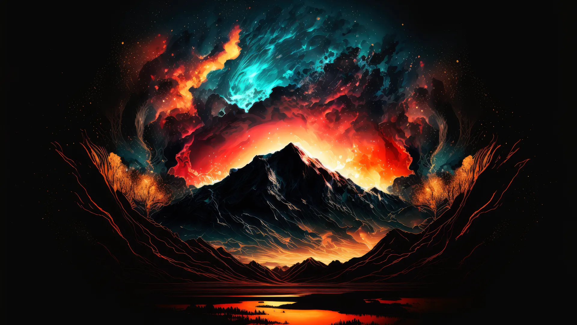 艺术 AI艺术 山脉  电脑壁纸 4K壁纸