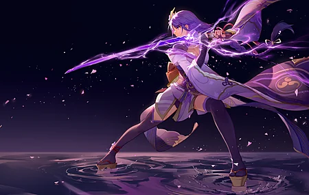 破碎 紫色头发 辫子 动漫女孩 雷登幕府 原神 紫色眼睛 和服 电脑壁纸 4K壁纸