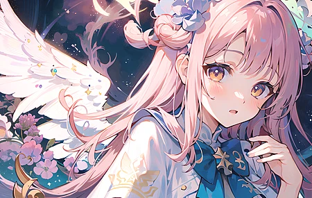 动漫女孩 动漫 翅膀 艺术  电脑壁纸 4K壁纸