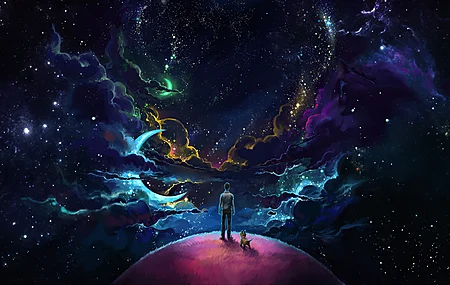  紫色天空 行星 梦境 清晰的梦 月亮  外星世界  电脑壁纸 4K壁纸