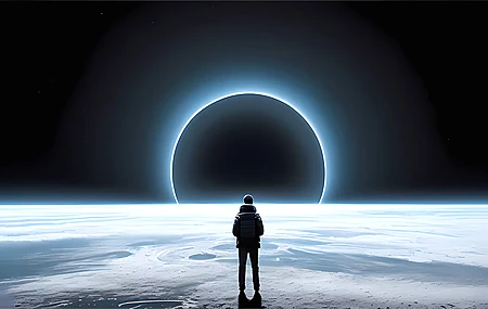 黑洞 艺术 男人 空间 电脑壁纸 4K壁纸